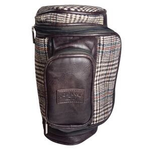 Portland Leather Ireland Brown Plaid Mini Golf Bag Mens Gift Fathers Day Decor